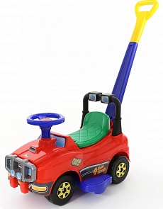 Джип-каталка с ручкой - №2, красный (Полесье, п-62949)